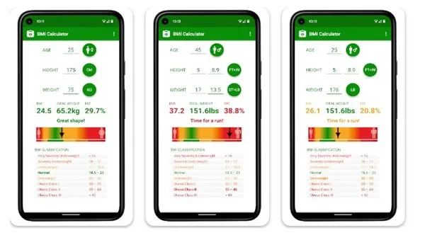 Verifique la grasa corporal: Calculadora de IMC