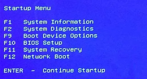 Boot Menu Key