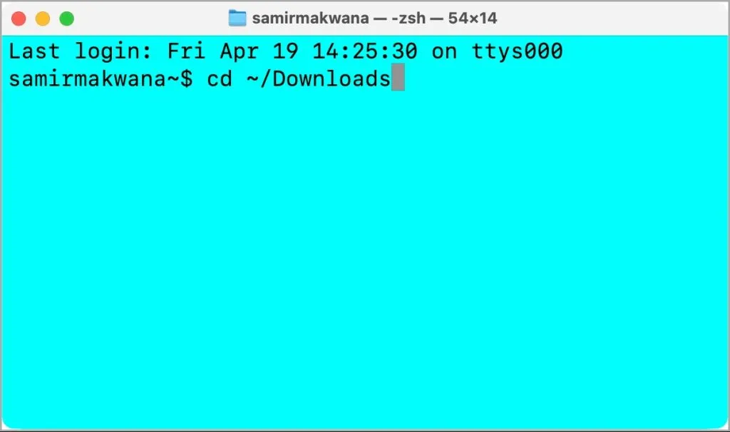 Alterando o diretório que contém o shell script no Terminal do Mac