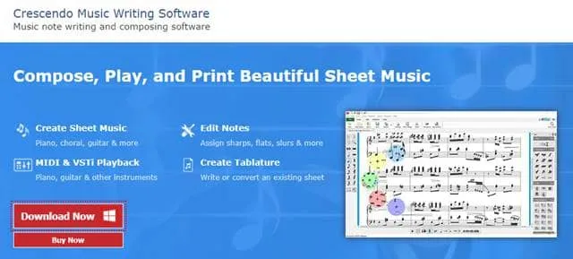 Software de notación musical Crescendo