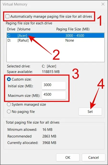 Personalize a memória virtual em seu PC com Windows