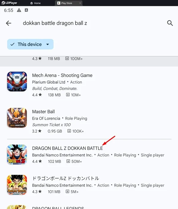 BATTAGLIA DI DRAGON BALL Z DOKKAN