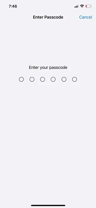 Código de acceso de iPhone