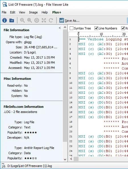 Visualizzatore di file Lite