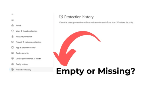 Historique de protection de sécurité Windows vide/manquant ? 8 façons de résoudre ce problème
