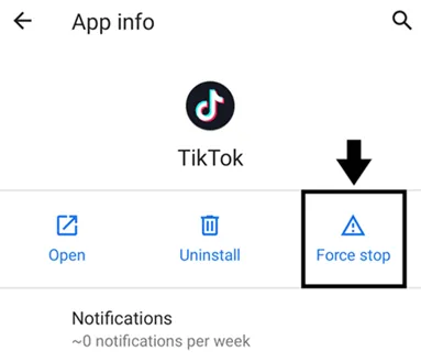 強制停止 TikTok