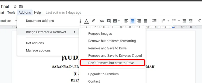 clicando em não remover, mas salvar no drive para salvar as imagens no drive