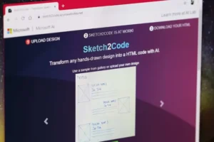 Kā pārvērst ar roku zīmētus vietņu izkārtojumus HTML kodā, izmantojot Microsoft Sketch2Code