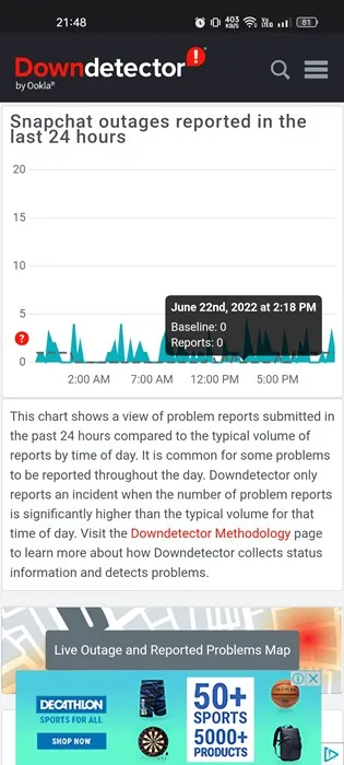 Проверете дали Snapchat не работи