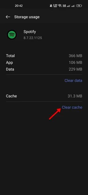 Cancella cache