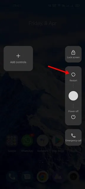 Restartējiet savu Android viedtālruni