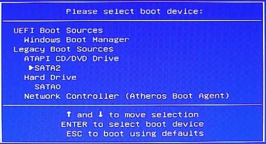 HP Boot/BIOS-Menütaste