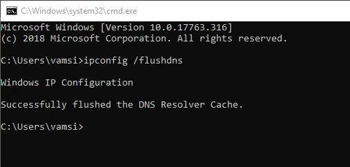 corrigir servidor DNS que não está respondendo 11 - limpar cache DNS