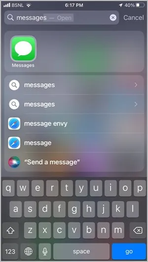 Mensajes de iPhone Agregar pantalla de inicio