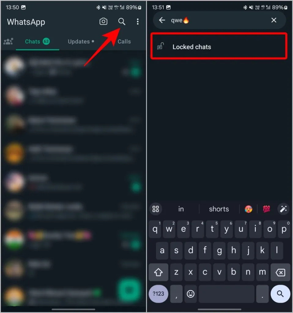 Otevírání skrytých uzamčených chatů na WhatsApp