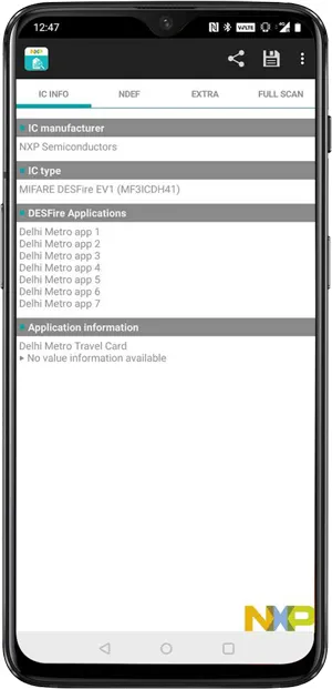 NFC TagInfo firmy NXP