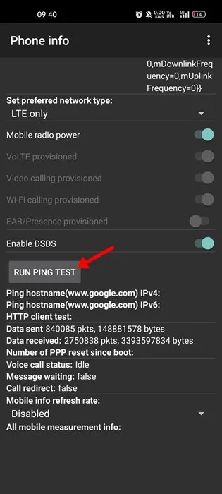 Ping-Test ausführen