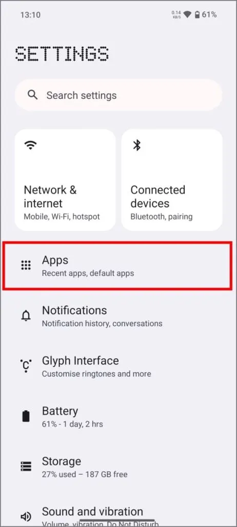 Funzionalità App Locker in NothingOS 2.5 sul telefono Nothing 2a