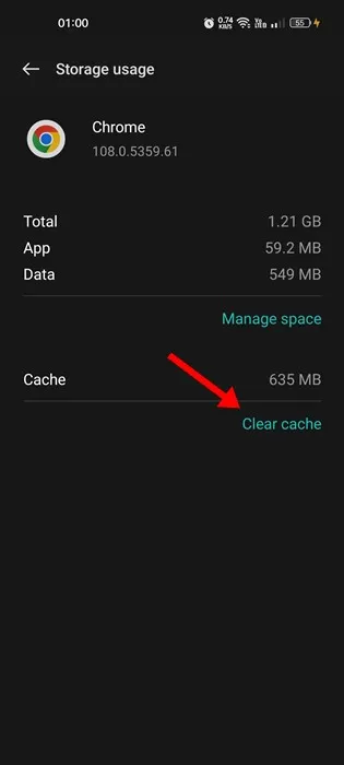 Cancella cache