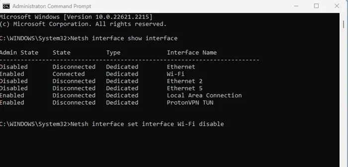 substituindo o nome da interface