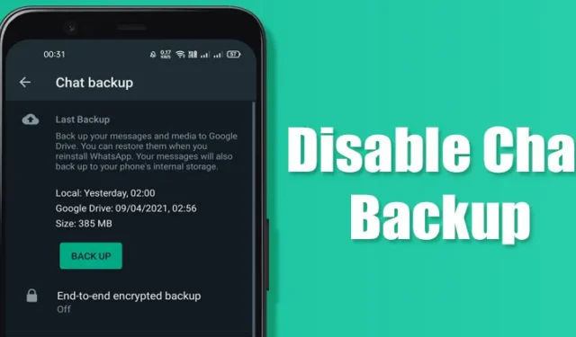 Come disattivare il backup della chat di WhatsApp su Android e iPhone