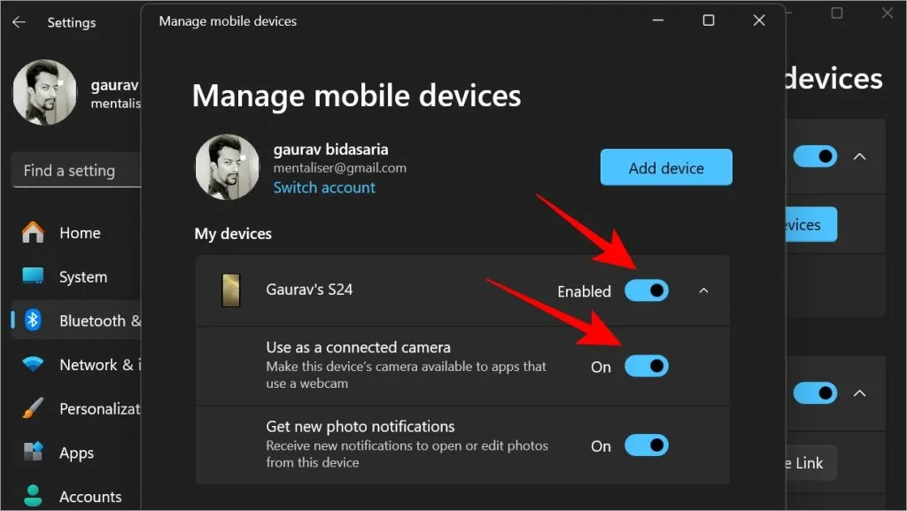 utilizzare il telefono Samsung Galaxy come webcam su Windows