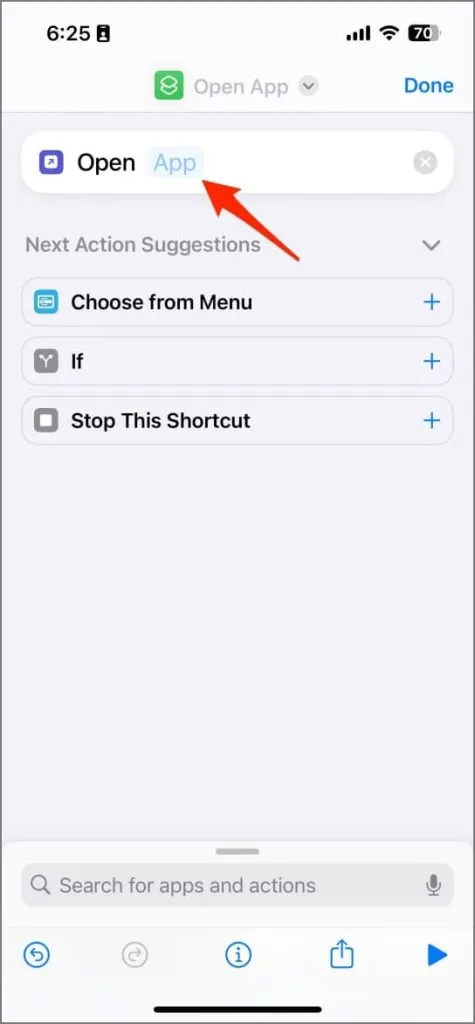 Benutzerdefinierte App-Symbolverknüpfung in der Shortcuts-App unter iOS 17