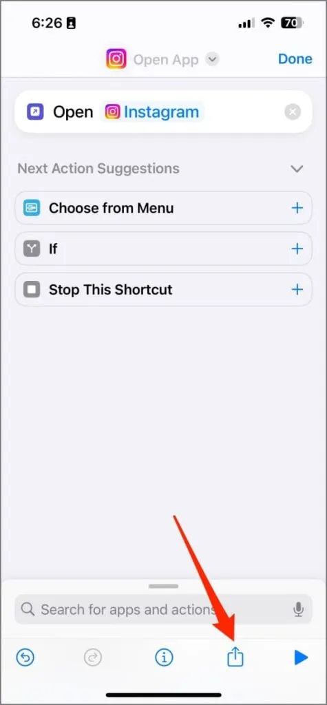 Benutzerdefinierte App-Symbolverknüpfung in der Shortcuts-App unter iOS 17