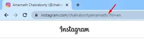 La URL que se muestra en la barra de direcciones es su enlace de Instagram