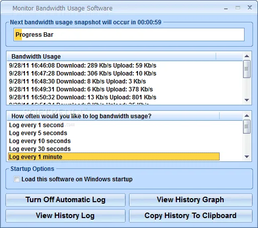 Software de monitoramento de uso de largura de banda