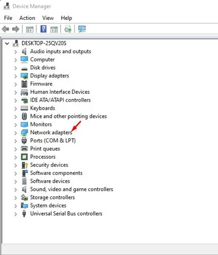 expanda os adaptadores de rede