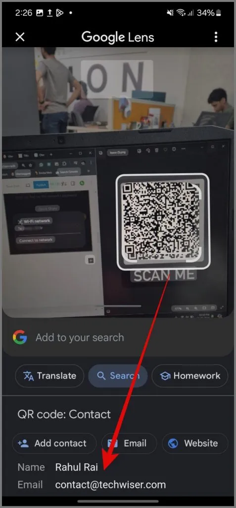 Læs QR-kode ved hjælp af Google Fotos-appen