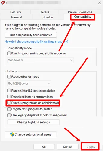 このプログラムを管理者として実行するオプションアプリ