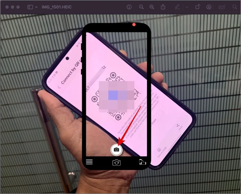 Scan de QR-code van afbeelding op Mac