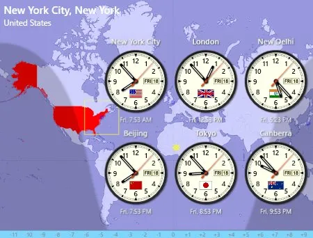 Horloge mondiale pointue