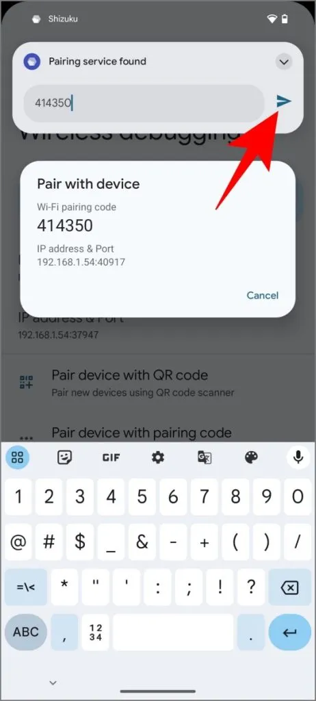 Pairing Shizuku on Android