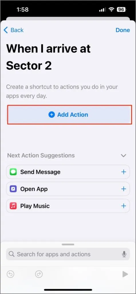 Automatisierung zum Stummschalten des iPhone basierend auf dem Standort in der Shortcuts-App