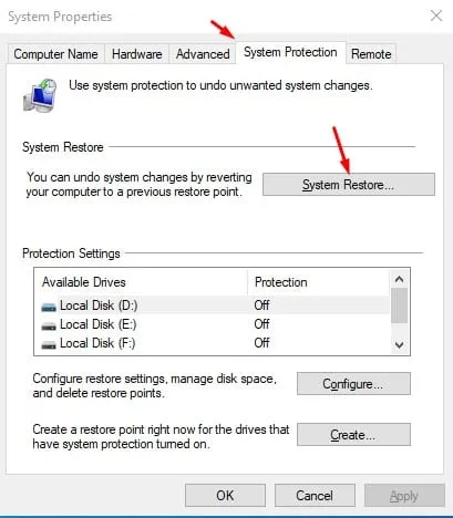 Realizar una restauración del sistema