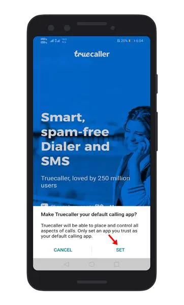 padariet TrueCaller par noklusējuma zvanīšanas lietotni