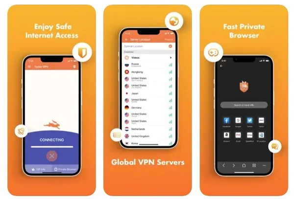 Soukromý prohlížeč Turbo VPN