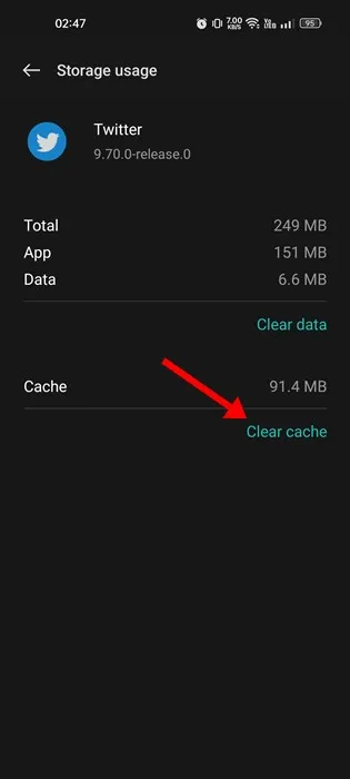 Tøm cache