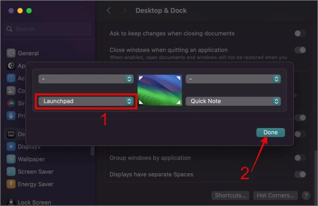 Gebruik Hot Corners op Mac om Launchpad te openen