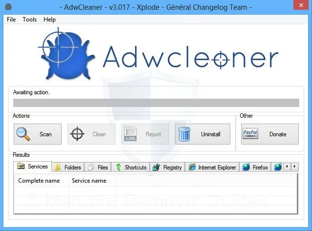 ADWCleanerのインターフェース