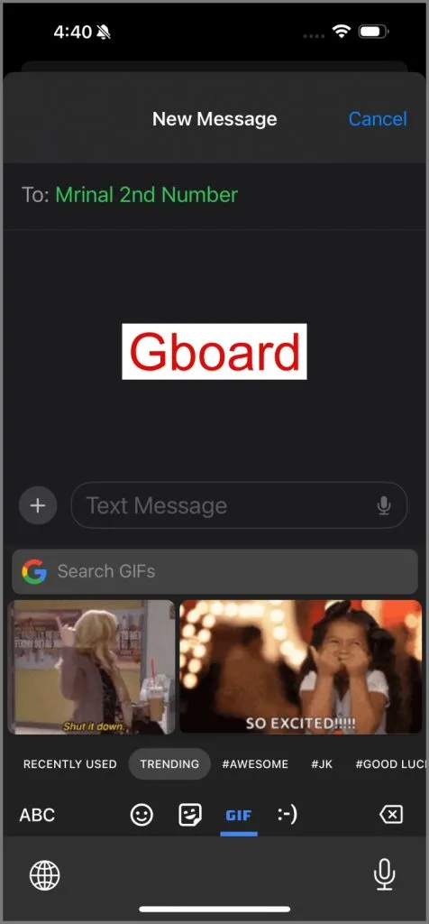 GIF's gebruiken op Gboard