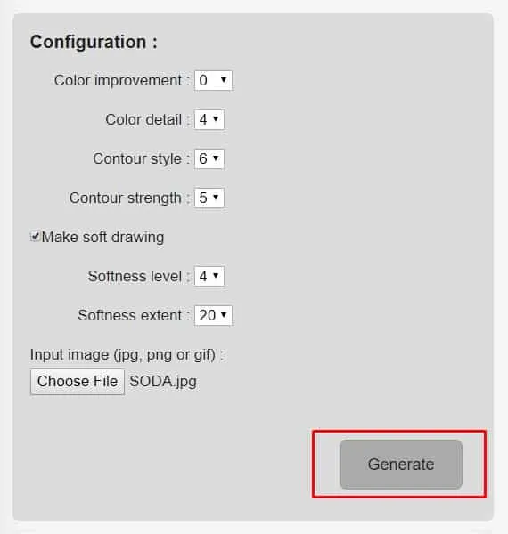 Klicken Sie auf die Schaltfläche „Generieren“