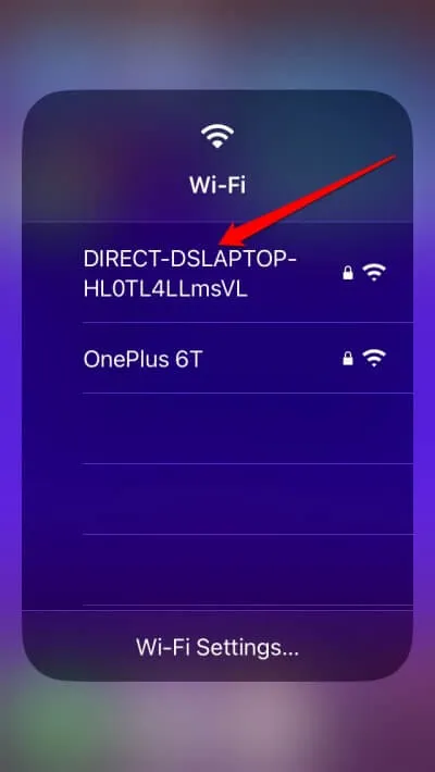 toque na rede WiFi para conectar