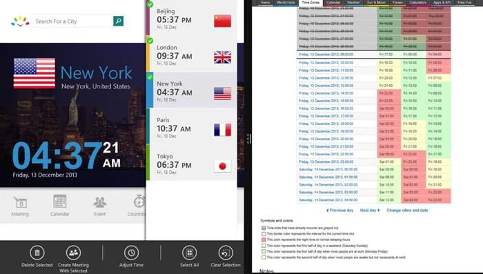 fuseaux horaires de l'horloge mondiale