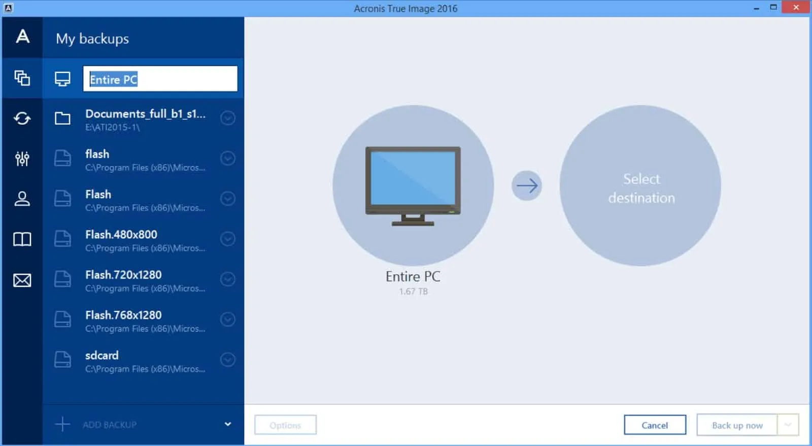 Imagen verdadera de Acronis