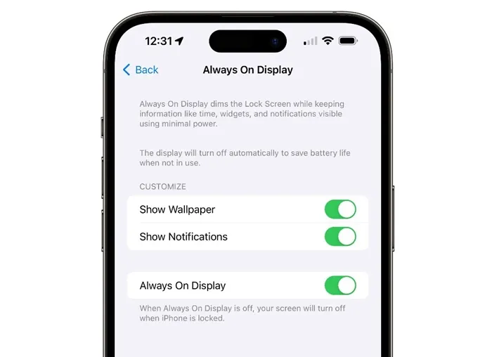 Настройте Always On Display на iPhone