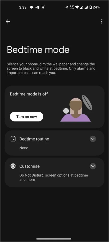 Modo hora de dormir en Android